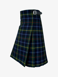 Plaid kilt with a belt on a white background
