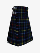 Plaid kilt with a belt on a white background