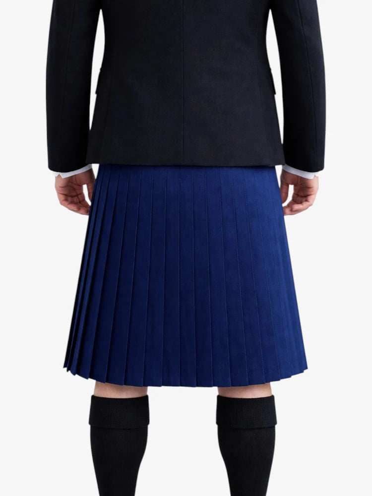 Solid Blue Modern Tartan Kilt