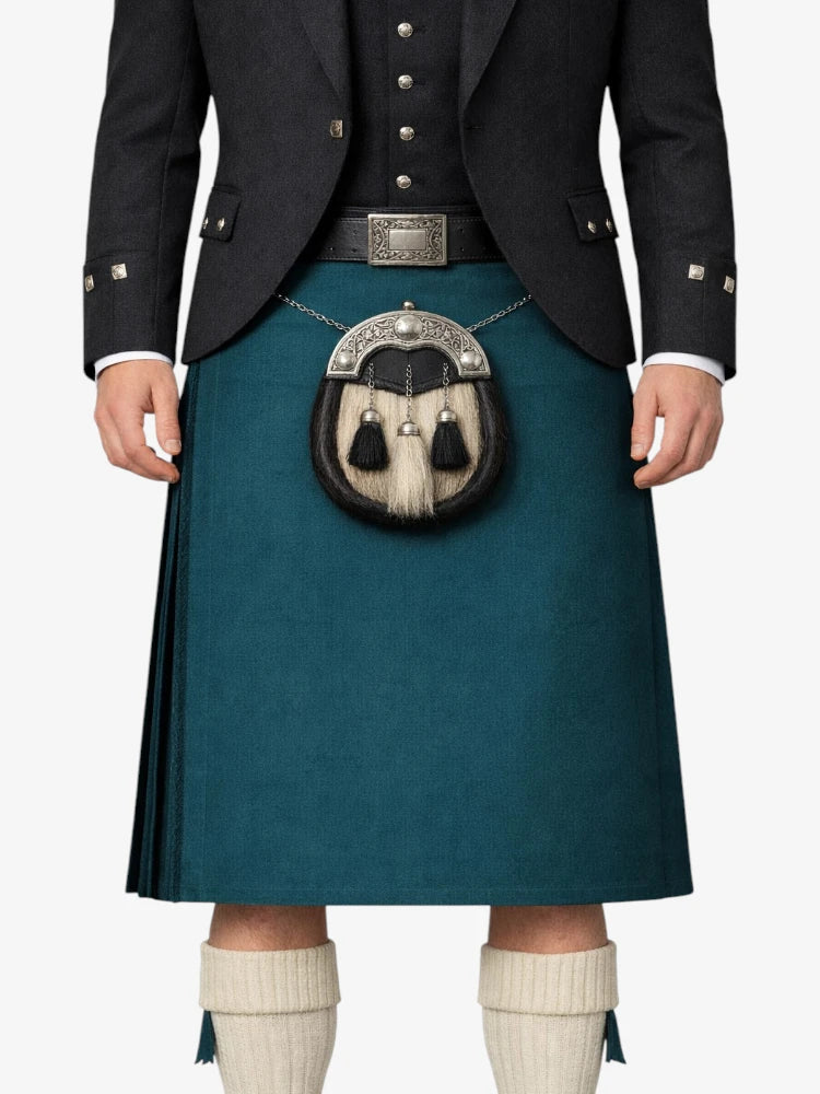 Solid Green Tartan Kilt