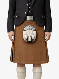 Solid Light Brown Tartan Kilt