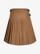 Solid Light Brown Tartan Kilt Back