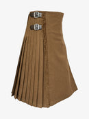Solid Light Brown Tartan Kilt Right Side