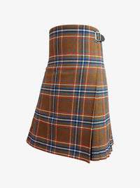 Plaid kilt with a belt on a white background