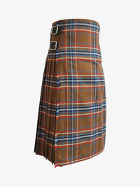 Plaid kilt with a buckle on a white background