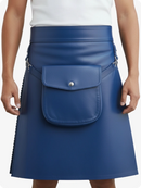 Blue skirt with a front pocket on a white background