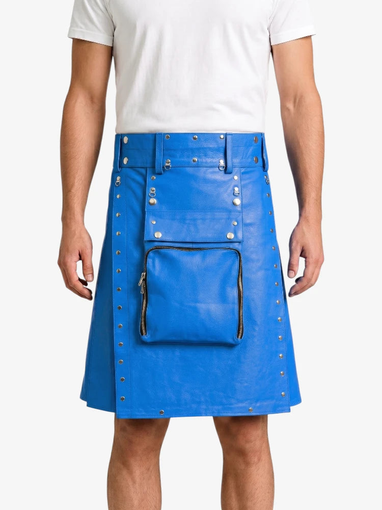 Standard Blue Leather Utility Kilt