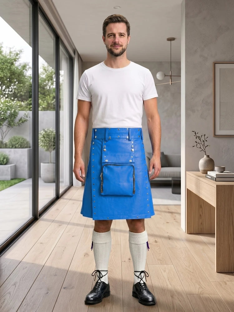 Standard Blue Leather Utility Kilt