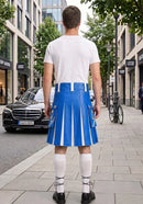 Standard Blue and White Leather Hybrid Utility Kilt back side