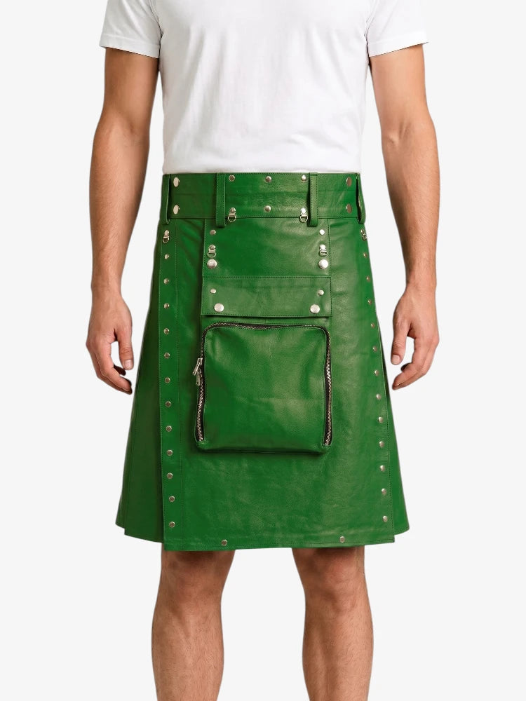 Standard Green Leather Utility Kilt