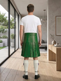 Standard Green Leather Utility Kilt Back Side