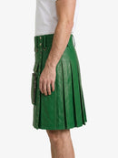 Standard Green Leather Utility Kilt Left