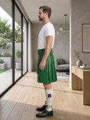 Standard Green Leather Utility Kilt Left Side