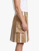 Tan And White Leather Hybrid Utility Kilt Right