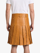Tan Leather Utility Kilt Back