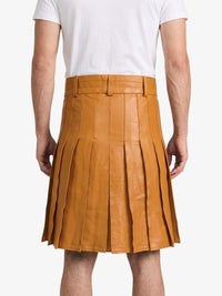 Tan Leather Utility Kilt Back