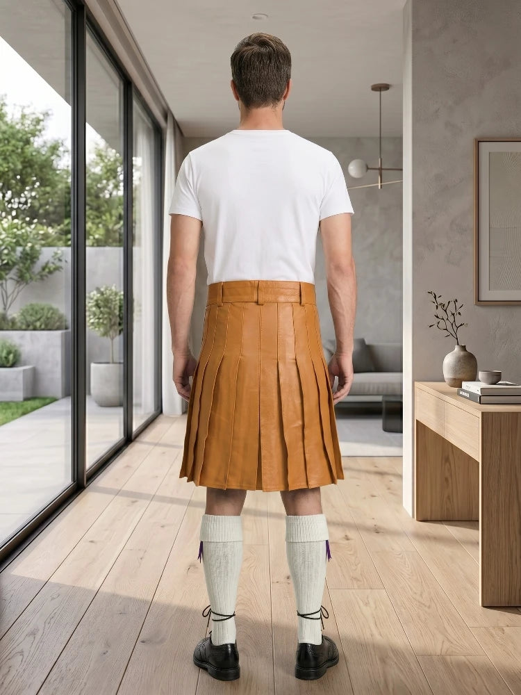 Tan Leather Utility Kilt