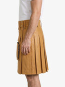 Tan Leather Utility Kilt Left