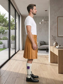 Tan Leather Utility Kilt Right Side