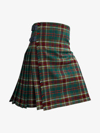 Green plaid kilt on a white background