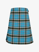 Blue plaid kilt on a white background