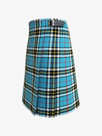 Blue plaid kilt on a white background