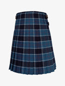 Blue plaid kilt on a white background
