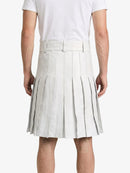 White Leather Utility Kilt Back