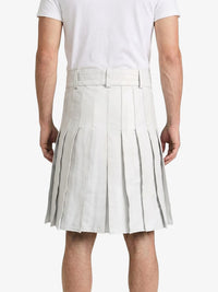 White Leather Utility Kilt Back