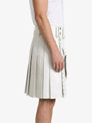 White Leather Utility Kilt Right