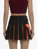 Women Black & Orange Utility Kilt