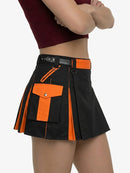 Women Black & Orange Utility Kilt