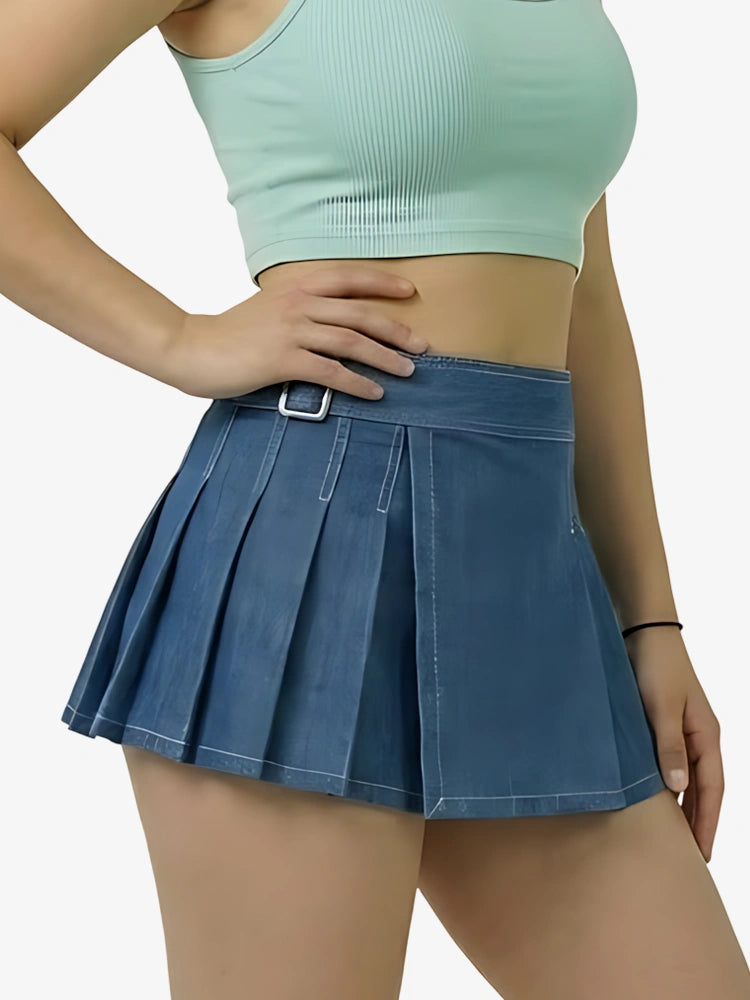 Women Blue Denim Kilt