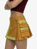 Brown skirt with reflective stripes on a white background