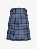 Blue plaid kilt on a white background