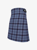 Blue plaid kilt with a belt on a white background