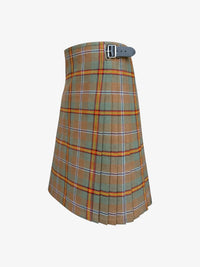 Plaid kilt with a belt on a white background